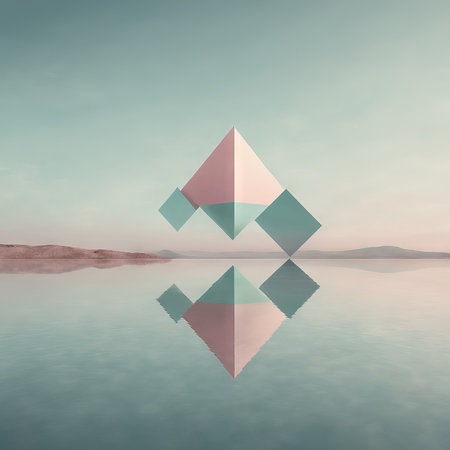 3d abstract geometric shape, minimal background.の素材