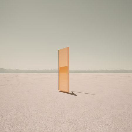 blank door in a desertの素材