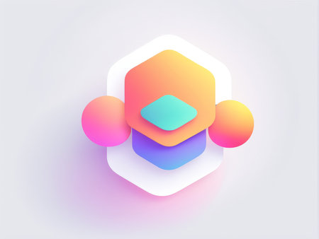 A modern and colorful abstract geometric designの素材