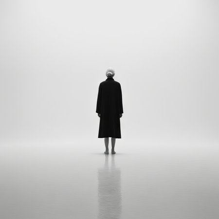 a young man with black jacket and white coat in the studio.a studio.の素材