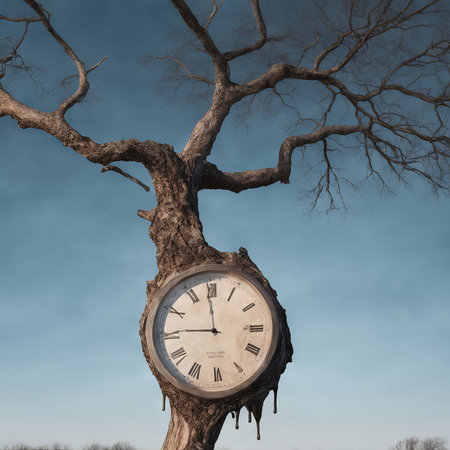 old clock on the treeの素材