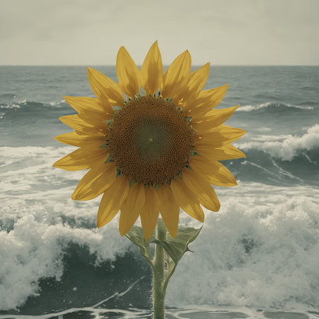 beautiful sunflower in the seaの素材