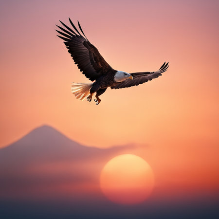 eagle flying in a beautiful skyeagle skyの素材