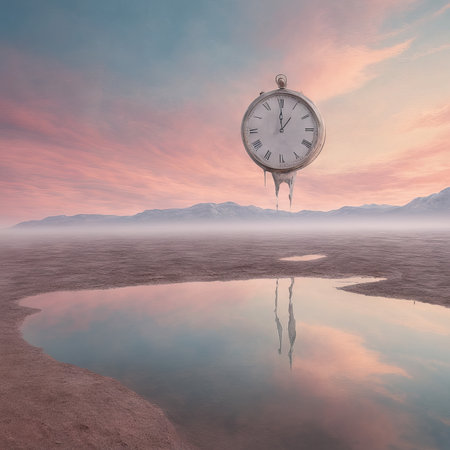 a clock on rocky mountainの素材