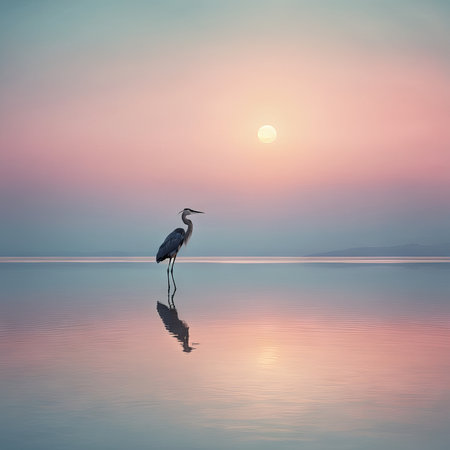 silhouette of a bird in the sunsetの素材