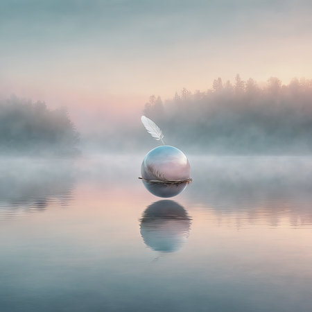 beautiful sunset in the lakeの素材