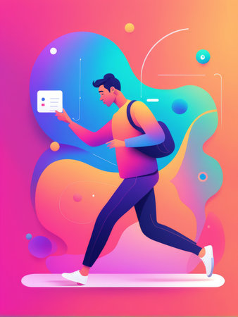 A modern digital worker in a dynamic environmentの素材