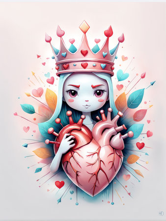 heart with a and redの素材