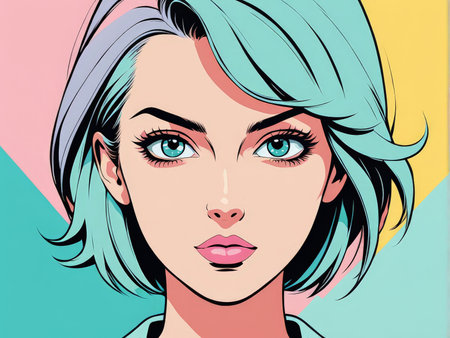 beautiful young woman with blue eyes eyeの素材