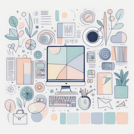 modern creative office deskの素材