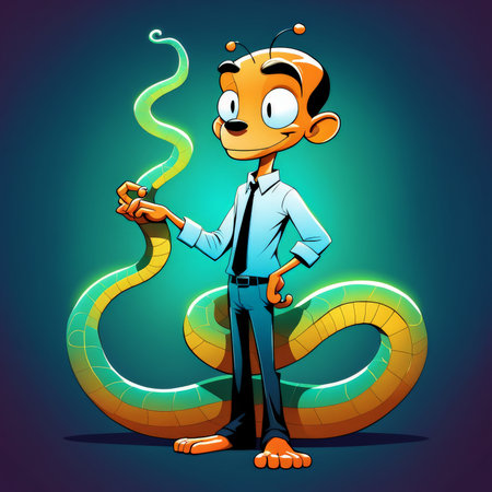 vector cartoon illustration of cute character alien. isolated dark background.の素材