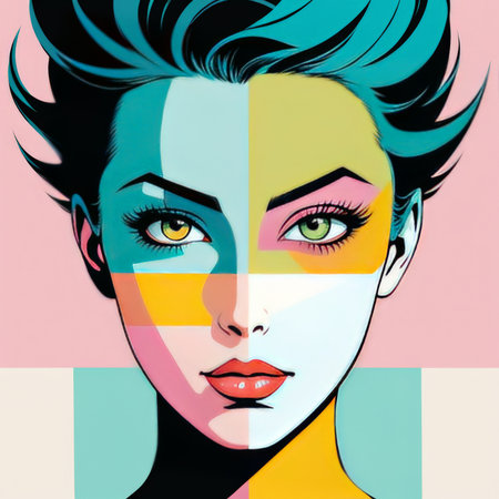 fashion woman with pop art. vectorの素材