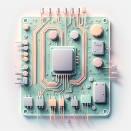 electronic circuit board with microchipの素材
