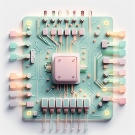 3d image of circuit boardの素材
