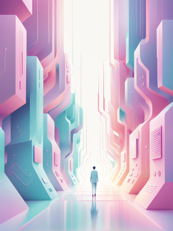 future and science concept. abstract vector illustration. futuristic background. 3dの素材