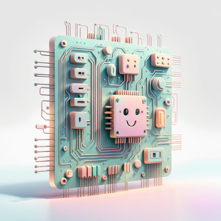 3d image of a robot with cpuの素材