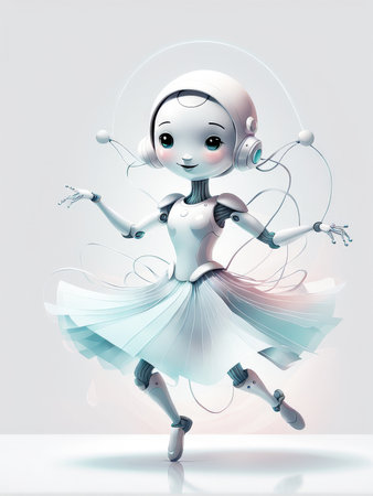 cute girl in the dance pose.の素材