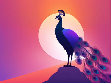 3d image of a cute bird with beautiful background.の素材