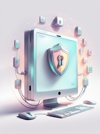 computer virus protection concept. 3d imageの素材
