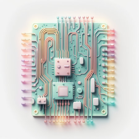 abstract circuit board background. 3d image.の素材
