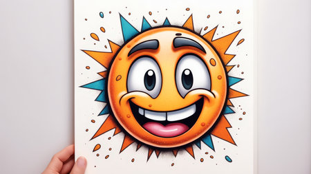 the face of sun on a white background.の素材