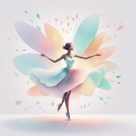 beautiful girl with a flying butterfly.の素材