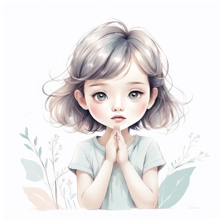 cute girl with long hairの素材