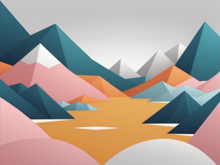 abstract background with mountains and mountain peaksの素材