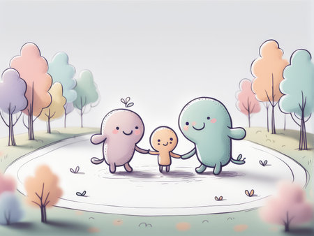 happy family. vector illustrationの素材