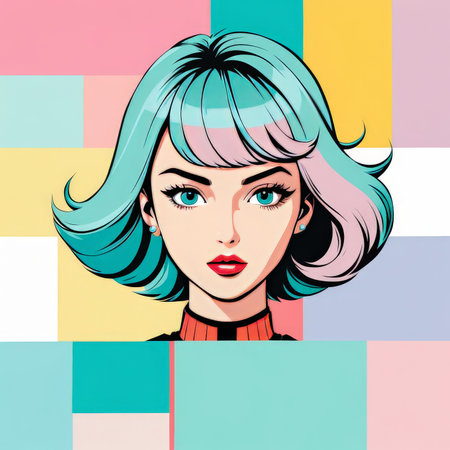 pop art fashion woman cartoonの素材