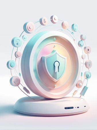 3d image illustration. cyber security concept.の素材