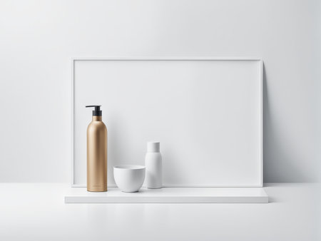 3d image illustration of cosmetic products mockupの素材