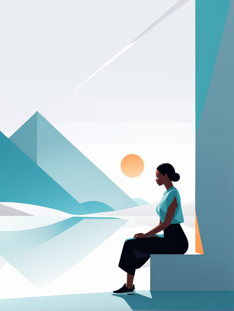 young girl in yoga pose.の素材