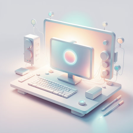 computer keyboard with a mouse. 3d imageの素材