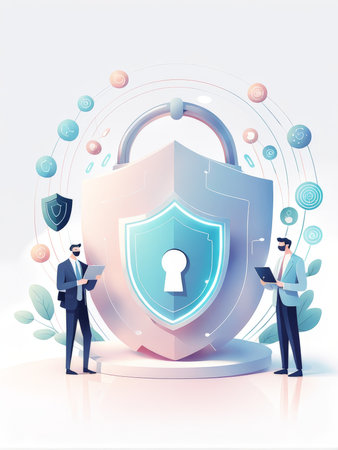 data protection and security concept. vector illustrationの素材