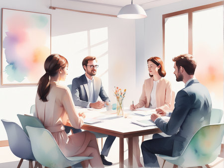 business people working in meetingの素材