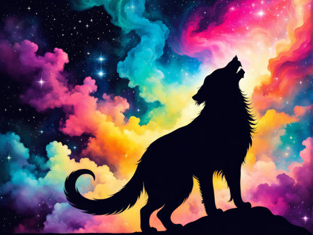 wolf in full moon nightwolf nightの素材