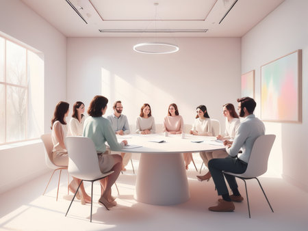 creative team of business people in modern officeの素材