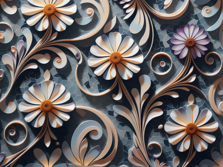 beautiful color flowers on gray backgroundの素材