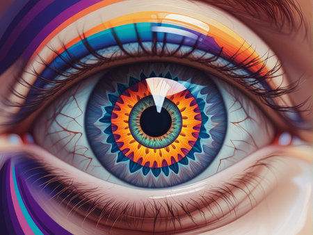 eye of the human. colorful vector illustrationの素材