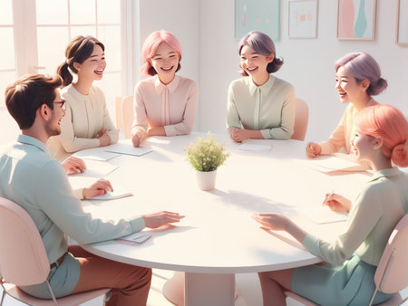 business team meeting and discussion conceptの素材