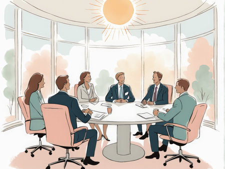 business team discussing and brainstormingの素材