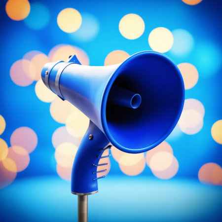 megaphone with speech bubbleの素材