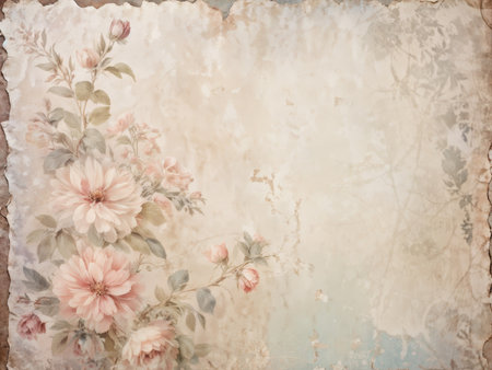 abstract watercolor background, flowers and floral digital paintingの素材