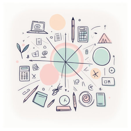 abstract geometric background with different elementsの素材