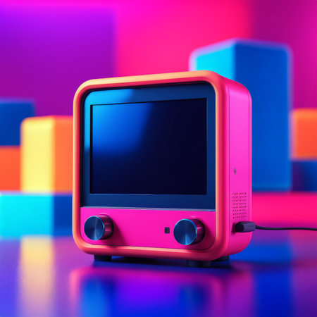 computer with a red and blue colorの素材