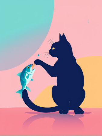 fish, animal, vector illustration, flat style design, colorful illustrationの素材