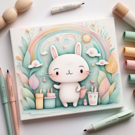 easter bunny. watercolor illustration.easter illustration.の素材