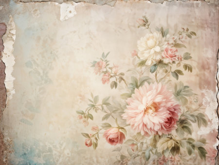beautiful vintage flowers backgroundの素材