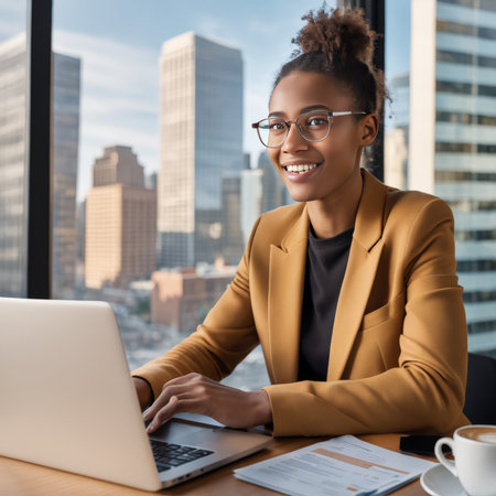 young woman in officeの素材